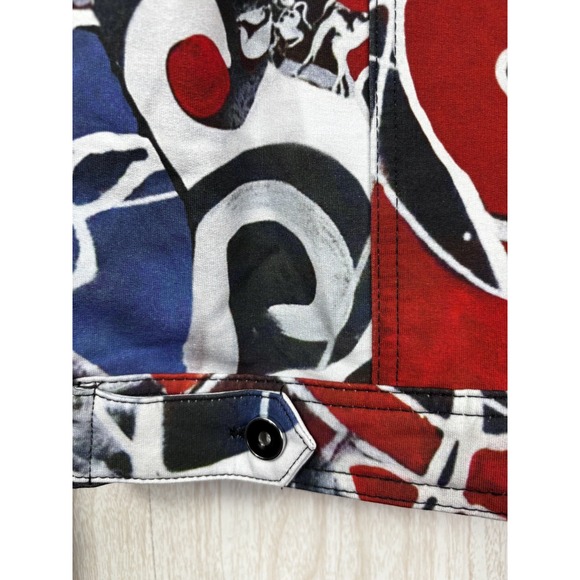 Dolcezza Simply Art Jacket S Red Black Abstract Cotton Blend NWT Chic - Picture 8 of 9